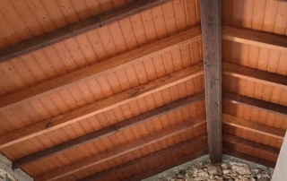 Cubierta de abeto acabado nogal, panel sándwich de madera